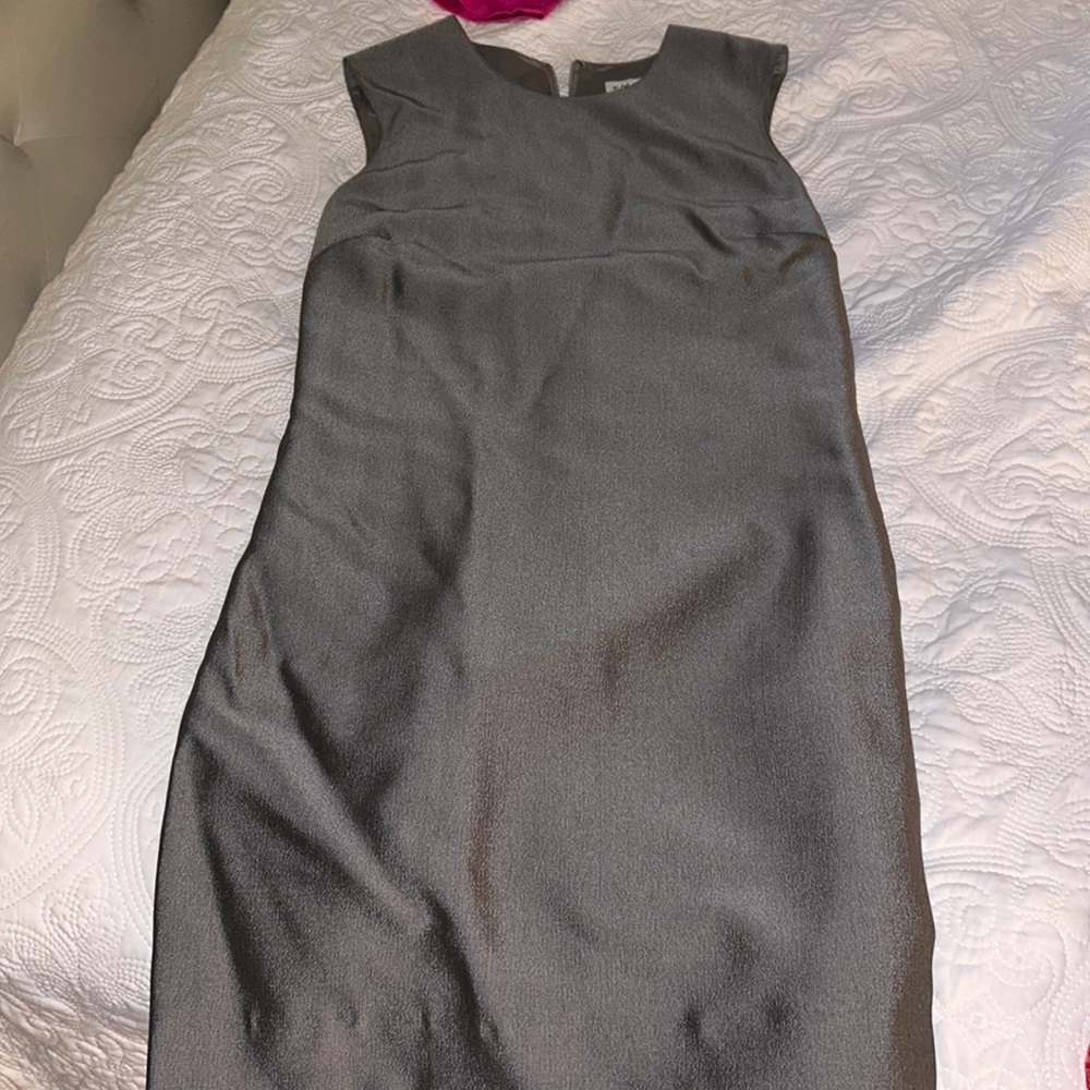 Emmanuel Ungaro Petite sz2 shiny shimmery gray sheath